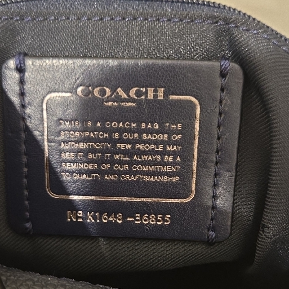 Coach Midnight Blue Leather Shoulder Bag - Picture 8 of 16